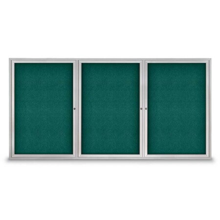 United Visual Products Sliding Door Indoor Enclosed Corkboard, 9 UV9029ACSH-GOLD-DRKSPR